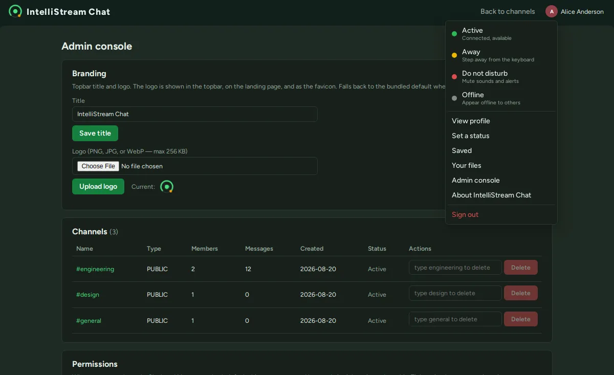 An admin console with an audit trail
